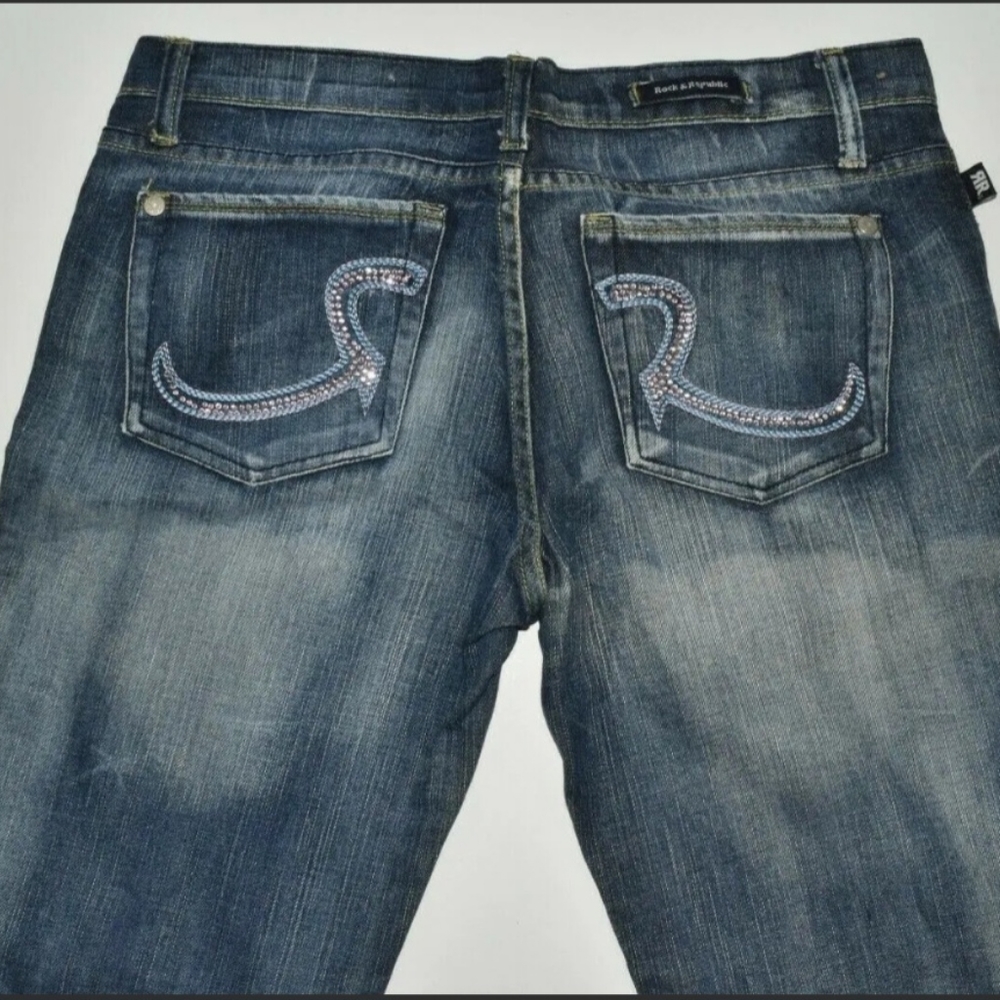 Rock & Republic EUC Size 31 Mid-rise Faded Bootcut Women's Jeans - Picture 2 of 6